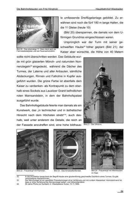 "Die Bahnhofsbauten von Fritz Klingholz", Diplomarbeit