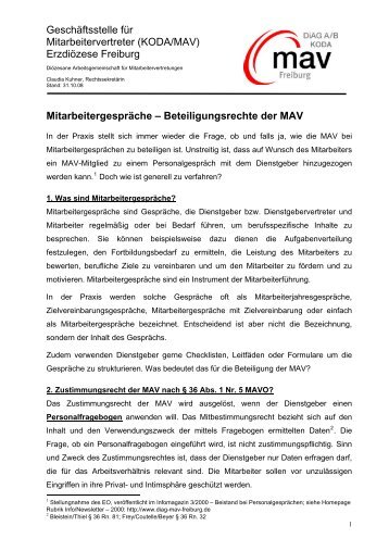Mitarbeitergespräche - Beteiligungsrechte der MAV - DIAG-MAV ...