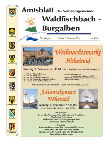 Amtsblatt der Verbandsgemeinde Waldfischbach ... - Begrüßung