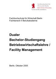 Dualer Bachelor-Studiengang Betriebswirtschaftslehre / Facility ...