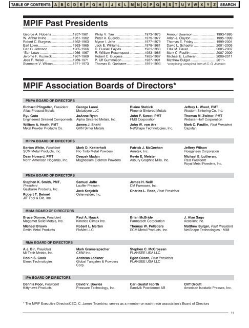 Who's Who in PM—2012 - MPIF