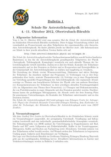 1. Bulletin - Astroteilchenschule - Universität Erlangen-Nürnberg