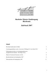 Bachelor-Master-Studiengang Biochemie Jahrbuch 2007