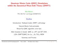 QMC Simulations within the DMFT - komet 337