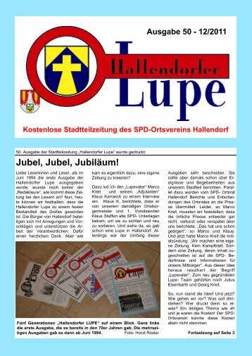 Liebe Hallendorferinnen, Liebe Hallendorfer - SPD-Hallendorf
