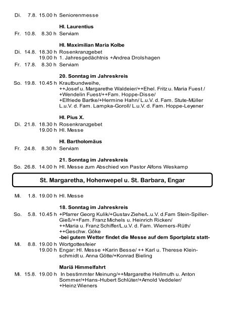 Gemeinsamer Pfarrbrief - Scherfede