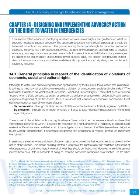 the human right to water and sanitation in emergency situations