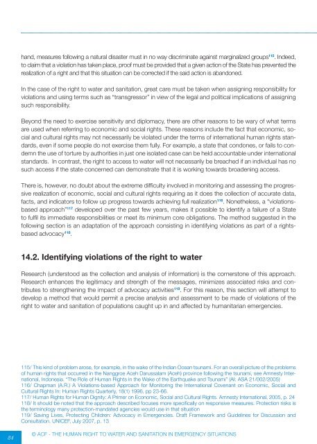 the human right to water and sanitation in emergency situations