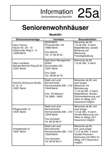 25a AÜ Seniorenwohnhäuser - Seniorenberatung Neukölln