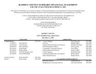 RAMSEY COUNTY SUMMARY FINANCIAL STATEMENT