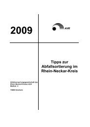 Tipps zur Abfallsortierung im Rhein-Neckar-Kreis - AVR