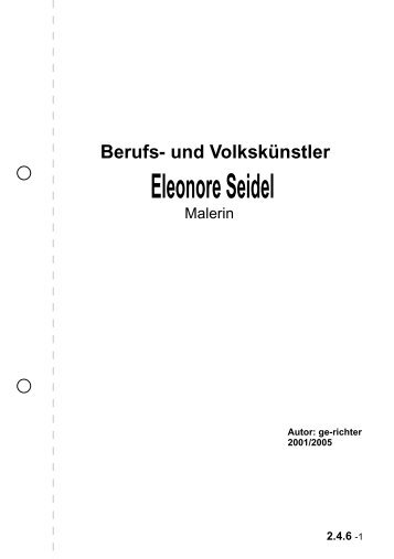 Eleonore Seidel - Malerin - Geschichte