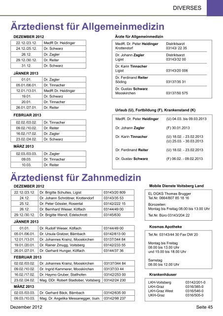 Gemeindezeitung Dezember 2012 - Gemeinde Krottendorf-Gaisfeld