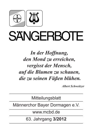 Das Haus der Gastlichkeit Dormagen-Zons - Männerchor Bayer ...