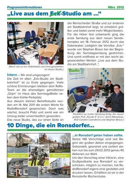 Programminformationen - RadioRonsdorf