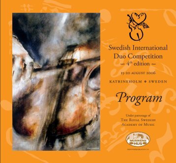 Program - Swedish International Duo Competition