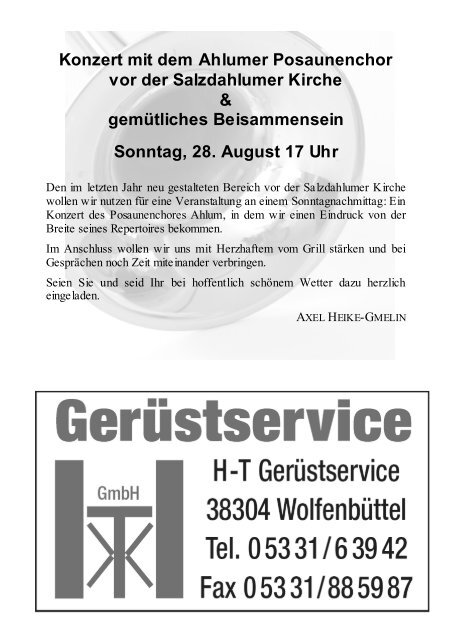 Gemeindebrief Sommer 2011 HP - Pfarrverband Salzdahlum ...