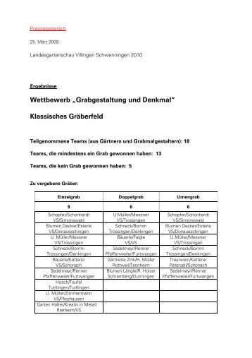 Grabgestaltung - Ergebnisse des Wettbewerbs - RegioTrends