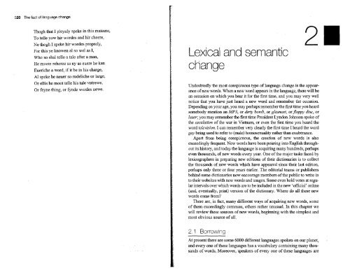 Lexical and semantic change