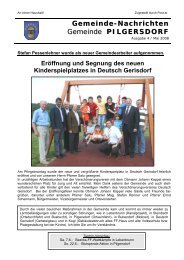 Gemeinde-Nachrichten Gemeinde PILGERSDORF