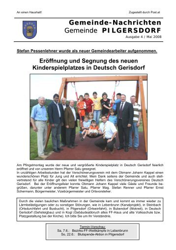 Gemeinde-Nachrichten Gemeinde PILGERSDORF