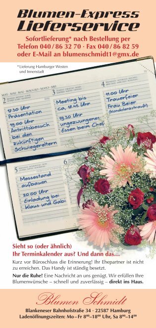 Blumen Schmidt Rahloff Nachfolger - Blankeneser Werbung