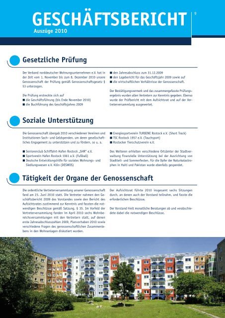 August - Wohnungsgenossenschaft Schiffahrt - Hafen Rostock e.G.
