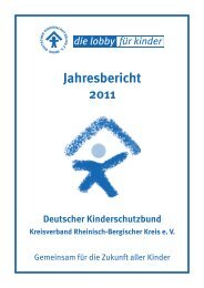Jahresbericht 2011 - Kinderschutzbund Rheinisch-Bergischer Kreis