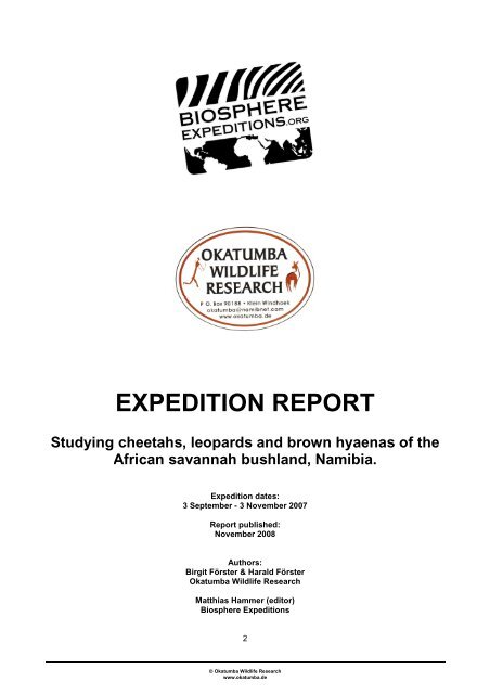 EXPEDITION REPORT - Biosphere Expeditions