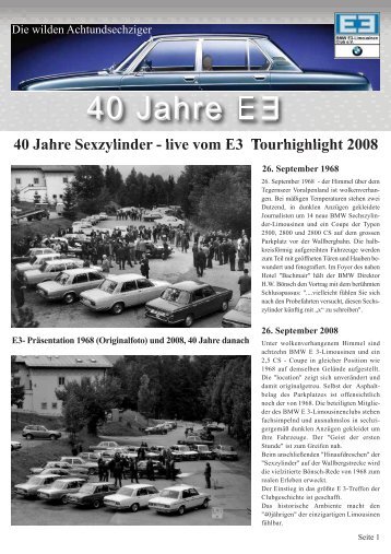 40 Jahre Sexzylinder - BMW E3-Limousinen Club e.V.