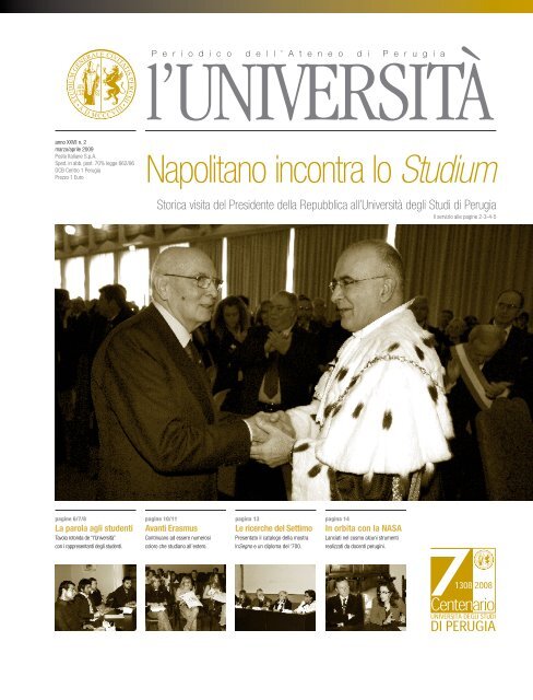 Napolitano incontra lo Studium - Università degli Studi di Perugia