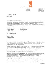 Newsletter 03/09 - Der Club zu Bremen