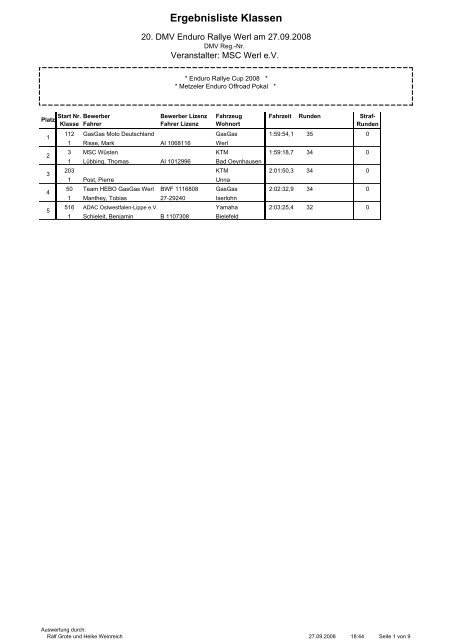 Klassen.pdf - MSC Werl