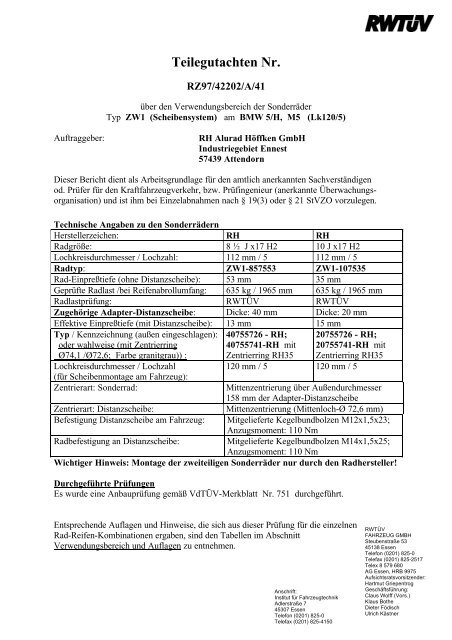 Rh Felgen Gutachten Pdf
