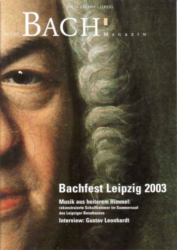 können Sie die erste Ausgabe des Magazins - Bach-Archiv Leipzig