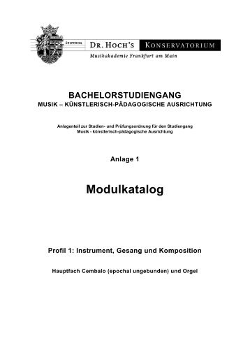 Modulkatalog - Dr. Hoch's Konservatorium