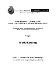 Profil 2: Elementare Musikpädagogik - Dr. Hoch's Konservatorium