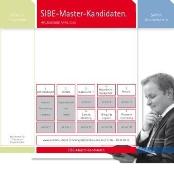 SIBE-Master-Kandidaten. - Saphir Deutschland GmbH