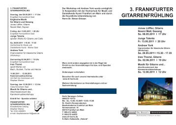 3. frankfurter gitarrenfrühling - Dr. Hoch's Konservatorium