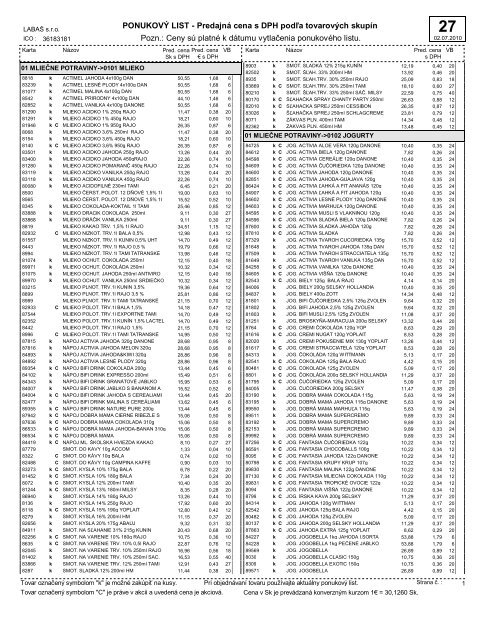 27 - Potraviny LABAŠ, sro