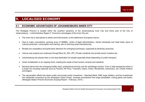 economic advantages of johannesburg inner city - Joburg