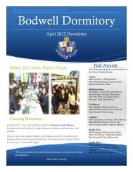 Dorm Newsletter - Bodwell High School