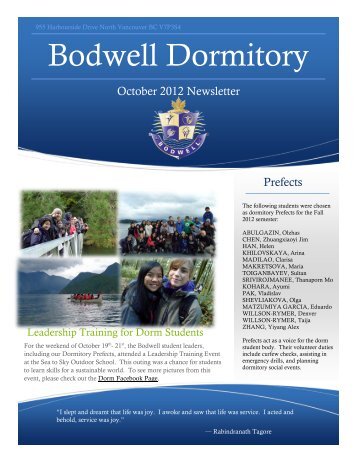 2012 October Issue - Bodwell High School