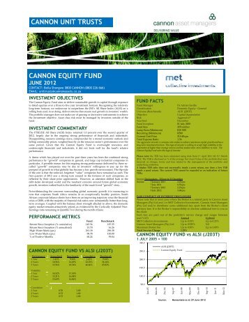 Cannon Equity Fund Factsheet - Cannon Asset Managers