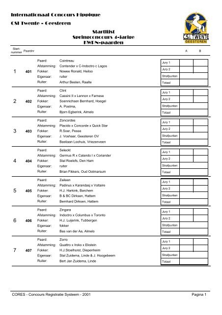 4-jarige springpaarden - CSI Twente