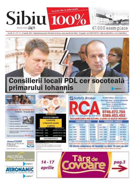 Consilierii locali PDL cer socoteală primarului Iohannis - Sibiu 100