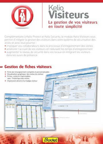 Kelio Visiteurs, gestion des visiteurs dans la ... - Bodet Software