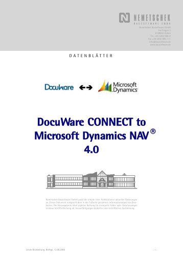 Docuware CONNECT to Microsoft Dynamics NAV 4.0