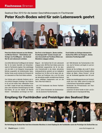 Peter Koch-Bodes wird für sein Lebenswerk geehrt