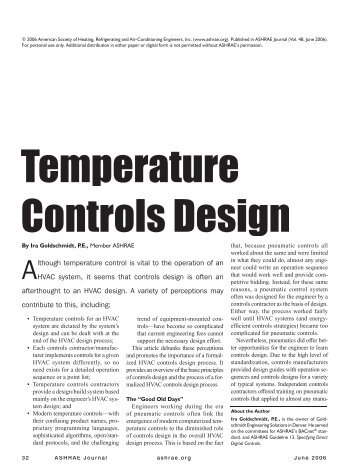 Temperature Controls Design - ashrae